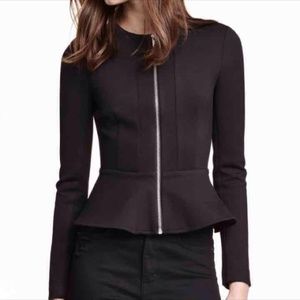 Peplum Scuba Blazer Jacket PLUM